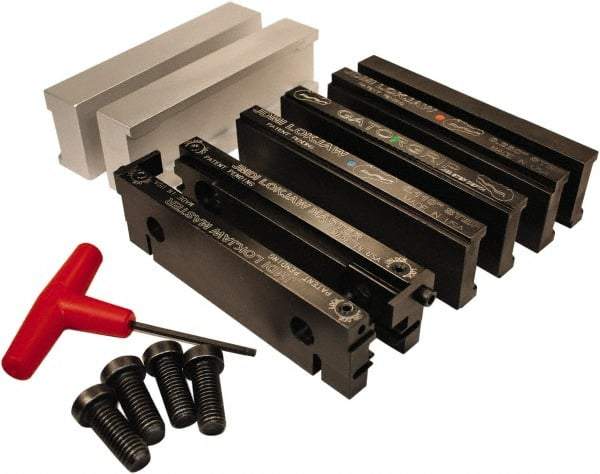 Jet Machining - 6" Jaw Width, " Jaw Height, Standard Vise Jaw Sets - Hardened Steel - Eagle Tool & Supply