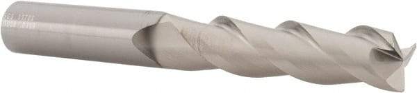SGS - 1/2", 3 Flute, Single End, Solid Carbide, 0.03" Corner Radius End Mill - 4" OAL, 38° Helix, Right Hand Flute, 2" LOC, Right Hand Cut - Eagle Tool & Supply