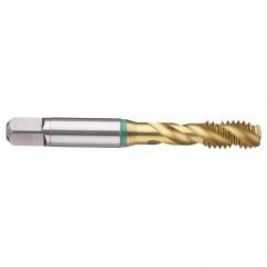 M4x0.70 6H 3-Flute Cobalt Green Ring Semi-Bottoming 40 degree Spiral Flute Tap-TiN - Eagle Tool & Supply