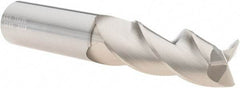SGS - 1/2", 3 Flute, Single End, Solid Carbide, 0.015" Corner Radius End Mill - 3" OAL, 38° Helix, Right Hand Flute, 1-1/4" LOC, Right Hand Cut - Eagle Tool & Supply