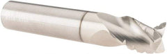 SGS - 5/8" Diam, Coarse Pitch, 3/4" LOC, 3 Flute Solid Carbide 0.03" Corner Radius Roughing End Mill - TiB2 Finish, 3-1/2" OAL, 5/8" Shank Diam, Single End, Centercutting, 38° Helix - Eagle Tool & Supply