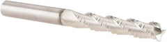 SGS - 3/8" Diam, Coarse Pitch, 2" LOC, 3 Flute Solid Carbide 0.02" Corner Radius Roughing End Mill - TiB2 Finish, 4" OAL, 3/8" Shank Diam, Single End, Centercutting, 38° Helix - Eagle Tool & Supply