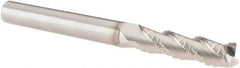 SGS - 3/8" Diam, Coarse Pitch, 1-1/2" LOC, 3 Flute Solid Carbide 0.02" Corner Radius Roughing End Mill - TiB2 Finish, 4" OAL, 3/8" Shank Diam, Single End, Centercutting, 38° Helix - Eagle Tool & Supply