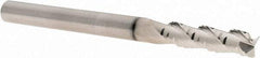 SGS - 1/4" Diam, Coarse Pitch, 1" LOC, 3 Flute Solid Carbide 0.02" Corner Radius Roughing End Mill - TiB2 Finish, 3" OAL, 1/4" Shank Diam, Single End, Centercutting, 38° Helix - Eagle Tool & Supply