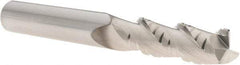 SGS - 1/2" Diam, Coarse Pitch, 1-5/8" LOC, 3 Flute Solid Carbide 0.03" Corner Radius Roughing End Mill - TiB2 Finish, 4" OAL, 1/2" Shank Diam, Single End, Centercutting, 38° Helix - Eagle Tool & Supply
