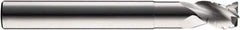 SGS - 1/2" Diam, Coarse Pitch, 5/8" LOC, 3 Flute Solid Carbide 0.03" Corner Radius Roughing End Mill - Uncoated, 4" OAL, 1/2" Shank Diam, Single End, Extended Reach, Centercutting, 38° Helix - Eagle Tool & Supply