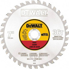 DeWALT - 7" Diam, 25/32" Arbor Hole Diam, 36 Tooth Wet & Dry Cut Saw Blade - Steel, Crosscutting Action, Standard Round Arbor - Eagle Tool & Supply