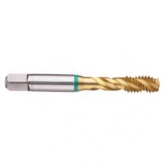 1/4-28 2B 3-Flute Cobalt Green Ring Semi-Bottoming 40 degree Spiral Flute Tap-TiN - Eagle Tool & Supply