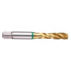 1/4-28 2B 3-Flute Cobalt Green Ring Semi-Bottoming 40 degree Spiral Flute Tap-TiN - Eagle Tool & Supply