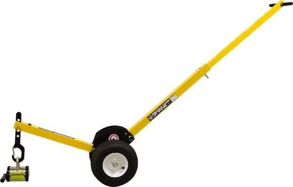 Mag-Mate - 400 Lb Load Capacity, Lift Magnet Dolly - 12" High x 41" Long x 13" Wide, 2 Poles - Eagle Tool & Supply