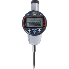 Mitutoyo - 0 to 1" Range, 0.001mm Graduation, Electronic Drop Indicator - Flat Back, Accurate to 0.0001", Inch & Metric System, LCD Display - Eagle Tool & Supply