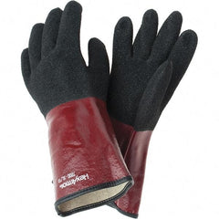HexArmor - Chemical Resistant Gloves - GNTLET BLK/RED XL 1PR TEXTURD PVC CHEM RES GLV - Eagle Tool & Supply