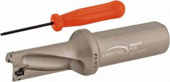 Hertel - 1-5/8" Max Drill Depth, 2xD, 13/16" Diam, Indexable Insert Drill - 2 Inserts, 1" Shank Diam, Straight Shank - Eagle Tool & Supply