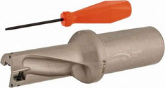 Hertel - 2" Max Drill Depth, 2xD, 1" Diam, Indexable Insert Drill - 2 Inserts, 1-1/4" Shank Diam, Straight Shank - Eagle Tool & Supply