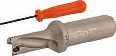 Hertel - 1-1/2" Max Drill Depth, 2xD, 3/4" Diam, Indexable Insert Drill - 2 Inserts, 1" Shank Diam, Straight Shank - Eagle Tool & Supply