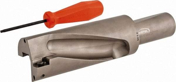 Hertel - 4-3/4" Max Drill Depth, 2xD, 2-3/8" Diam, Indexable Insert Drill - 2 Inserts, 1-1/2" Shank Diam, Straight Shank - Eagle Tool & Supply