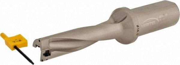 Hertel - 2.8346" Max Drill Depth, 4xD, 0.7087" Diam, Indexable Insert Drill - 2 Inserts, 63/64" Shank Diam, Straight Shank - Eagle Tool & Supply