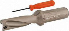 Hertel - 2-5/8" Max Drill Depth, 3xD, 7/8" Diam, Indexable Insert Drill - 2 Inserts, 1" Shank Diam, Straight Shank - Eagle Tool & Supply
