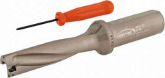 Hertel - 3-1/4" Max Drill Depth, 4xD, 13/16" Diam, Indexable Insert Drill - 2 Inserts, 1" Shank Diam, Straight Shank - Eagle Tool & Supply