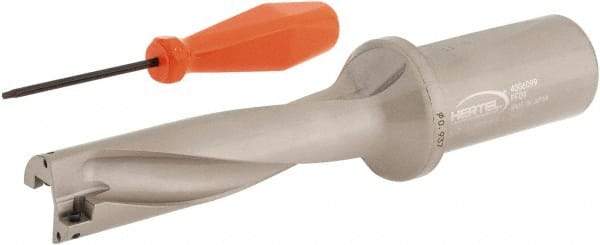 Hertel - 3-3/4" Max Drill Depth, 4xD, 15/16" Diam, Indexable Insert Drill - 2 Inserts, 1-1/4" Shank Diam, Straight Shank - Eagle Tool & Supply