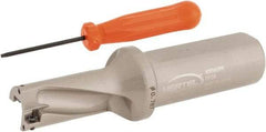 Hertel - 1.574" Max Drill Depth, 2xD, 0.787" Diam, Indexable Insert Drill - 2 Inserts, 1" Shank Diam, Straight Shank - Eagle Tool & Supply
