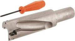 Hertel - 4-1/2" Max Drill Depth, 2xD, 2-1/4" Diam, Indexable Insert Drill - 2 Inserts, 1-1/2" Shank Diam, Straight Shank - Eagle Tool & Supply
