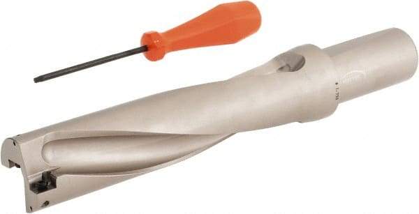 Hertel - 7" Max Drill Depth, 4xD, 1-3/4" Diam, Indexable Insert Drill - 2 Inserts, 1-1/2" Shank Diam, Straight Shank - Eagle Tool & Supply