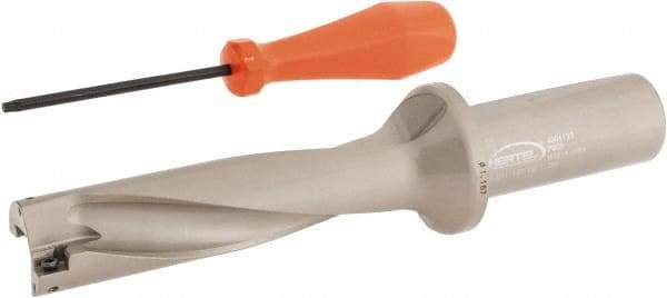 Hertel - 4-3/4" Max Drill Depth, 4xD, 1-3/16" Diam, Indexable Insert Drill - 2 Inserts, 1-1/4" Shank Diam, Straight Shank - Eagle Tool & Supply