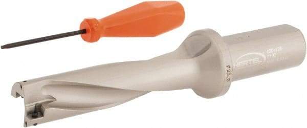 Hertel - 3.622" Max Drill Depth, 4xD, 0.9055" Diam, Indexable Insert Drill - 2 Inserts, 63/64" Shank Diam, Straight Shank - Eagle Tool & Supply