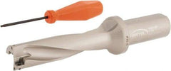 Hertel - 3.622" Max Drill Depth, 4xD, 0.9055" Diam, Indexable Insert Drill - 2 Inserts, 63/64" Shank Diam, Straight Shank - Eagle Tool & Supply