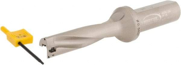 Hertel - 2-3/8" Max Drill Depth, 4xD, 19/32" Diam, Indexable Insert Drill - 2 Inserts, 3/4" Shank Diam, Straight Shank - Eagle Tool & Supply