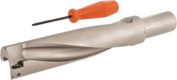 Hertel - 8" Max Drill Depth, 4xD, 2" Diam, Indexable Insert Drill - 2 Inserts, 1-1/2" Shank Diam, Straight Shank - Eagle Tool & Supply