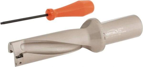 Hertel - 4-5/16" Max Drill Depth, 3xD, 1-7/16" Diam, Indexable Insert Drill - 2 Inserts, 1-1/2" Shank Diam, Straight Shank - Eagle Tool & Supply