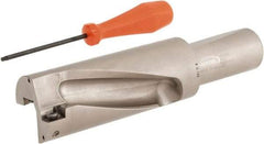 Hertel - 4-1/4" Max Drill Depth, 2xD, 2-1/8" Diam, Indexable Insert Drill - 2 Inserts, 1-1/2" Shank Diam, Straight Shank - Eagle Tool & Supply