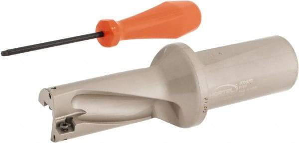 Hertel - 2-5/8" Max Drill Depth, 2xD, 1-5/16" Diam, Indexable Insert Drill - 2 Inserts, 1-1/2" Shank Diam, Straight Shank - Eagle Tool & Supply