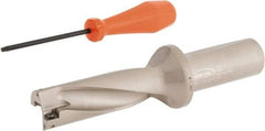 Hertel - 3-9/16" Max Drill Depth, 3xD, 1-3/16" Diam, Indexable Insert Drill - 2 Inserts, 1-1/4" Shank Diam, Straight Shank - Eagle Tool & Supply