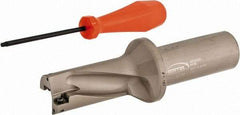 Hertel - 2-3/8" Max Drill Depth, 2xD, 1-3/16" Diam, Indexable Insert Drill - 2 Inserts, 1-1/4" Shank Diam, Straight Shank - Eagle Tool & Supply
