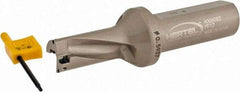 Hertel - 1-3/16" Max Drill Depth, 2xD, 19/32" Diam, Indexable Insert Drill - 2 Inserts, 3/4" Shank Diam, Straight Shank - Eagle Tool & Supply