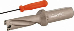 Hertel - 2-7/16" Max Drill Depth, 3xD, 13/16" Diam, Indexable Insert Drill - 2 Inserts, 1" Shank Diam, Straight Shank - Eagle Tool & Supply