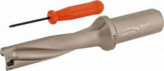 Hertel - 3.3071" Max Drill Depth, 4xD, 0.8268" Diam, Indexable Insert Drill - 2 Inserts, 63/64" Shank Diam, Straight Shank - Eagle Tool & Supply