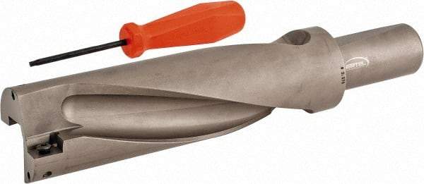 Hertel - 7-1/8" Max Drill Depth, 3xD, 2-3/8" Diam, Indexable Insert Drill - 2 Inserts, 1-1/2" Shank Diam, Straight Shank - Eagle Tool & Supply