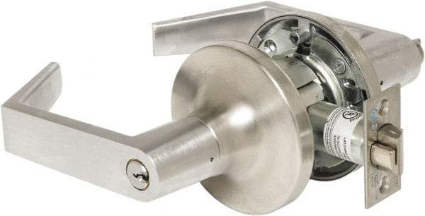 Yale - Entrance Lever Lockset - 2-3/4" Back Set, Steel, Brushed Chrome Finish - Eagle Tool & Supply