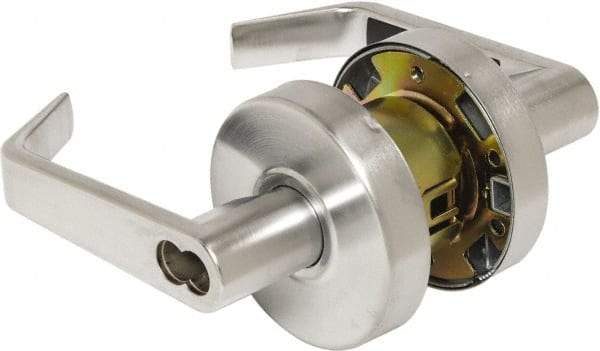 Arrow Lock - Entry Lever Lockset - 2-3/4" Back Set, Steel, Brushed Chrome Finish - Eagle Tool & Supply