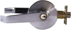 Arrow Lock - Entry Lever Lockset - 2-3/4" Back Set, Steel, Brushed Chrome Finish - Eagle Tool & Supply