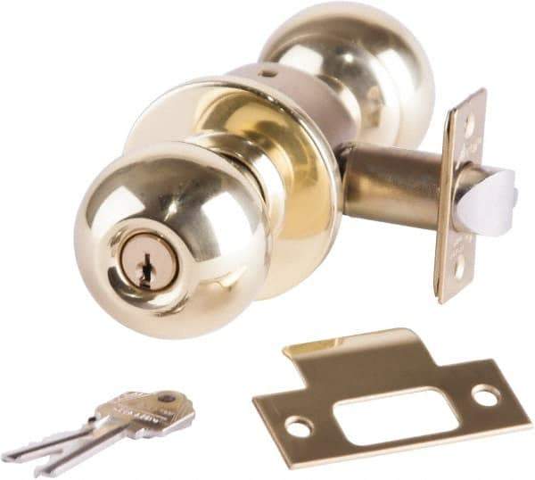 Arrow Lock - Entrance Lever Lockset - 2-3/4" Back Set, Steel, Bright Brass Finish - Eagle Tool & Supply