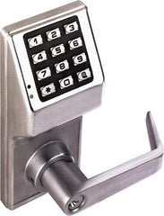 Alarm Lock - Combination Entry Lever Lockset with Key Override - 2-3/4" Back Set, Steel, Brushed Chrome Finish - Eagle Tool & Supply