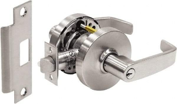 Sargent - Classroom Lever Lockset - 2-3/4" Back Set, Steel, Brushed Chrome Finish - Eagle Tool & Supply