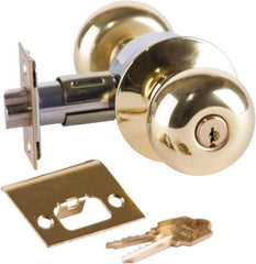 Arrow Lock - Entrance Lever Lockset - 2-3/4" Back Set, Steel, Bright Brass Finish - Eagle Tool & Supply