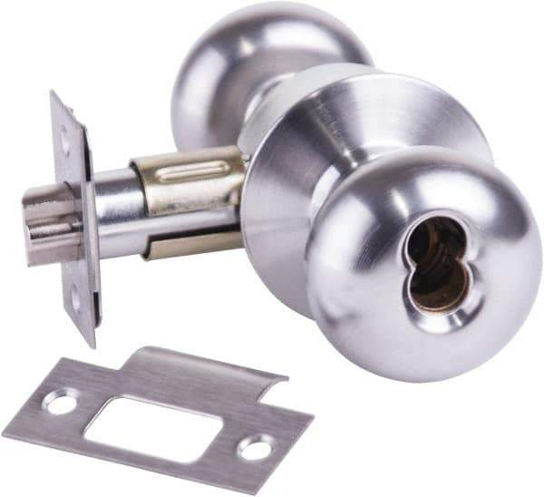 Arrow Lock - Entrance Lever Lockset - 2-3/4" Back Set, Steel, Brushed Chrome Finish - Eagle Tool & Supply