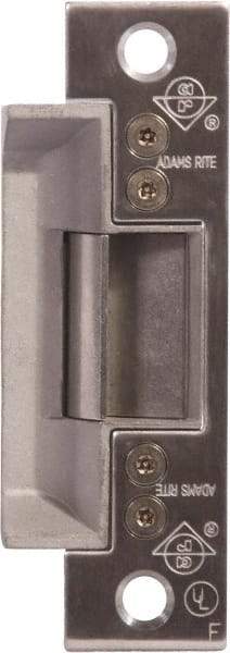 Adams Rite - 1.63" Long x 1" Wide, Satin Stainless Steel Finish, Electric Door Strike - 24 Volt, DC Power, Zinc Alloy - Eagle Tool & Supply